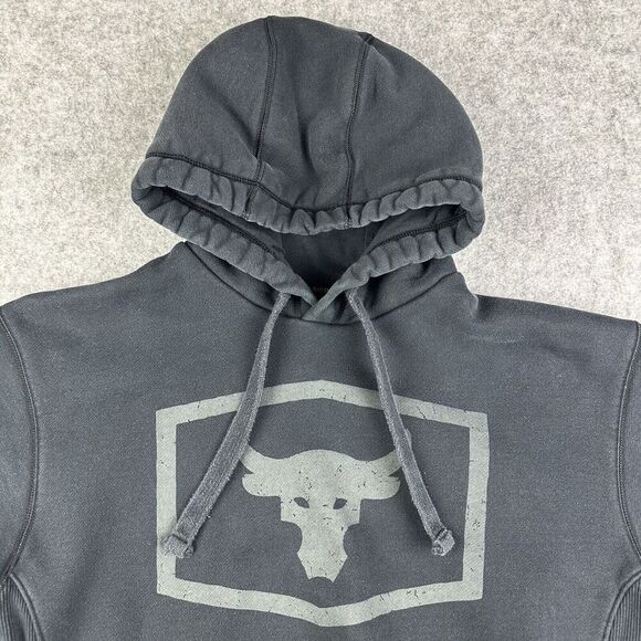 Under Armour Project Rock Hoodie Sweatshirt Mens Small Fleece Lounge Workout Gym - Picture 2 of 15